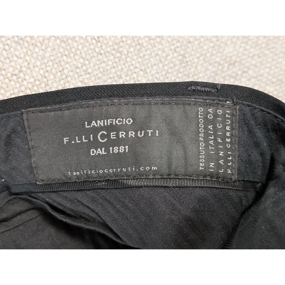 Banana Republic Men's Black 36x30 Tailored Slim Fit Wool Dress Pants Lanificio